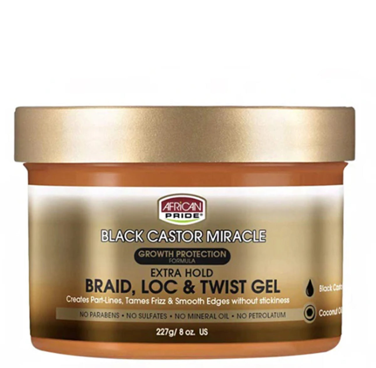 AFRICAN PRIDE BLACK CASTOR MIRACLE BRAID,LOC & TWIST GEL