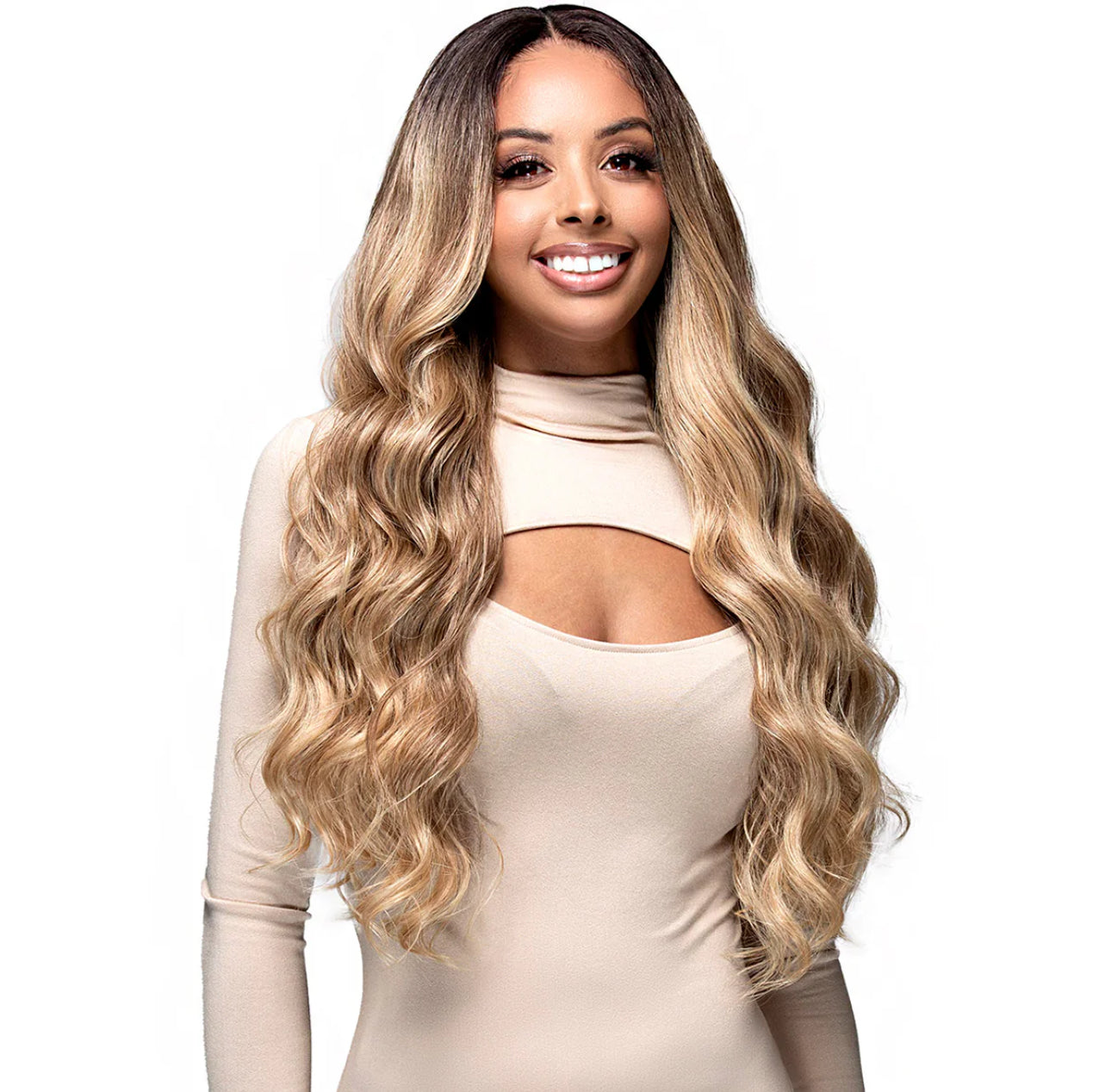 GLUELESS  HUMAN HAIR BLEND WIG