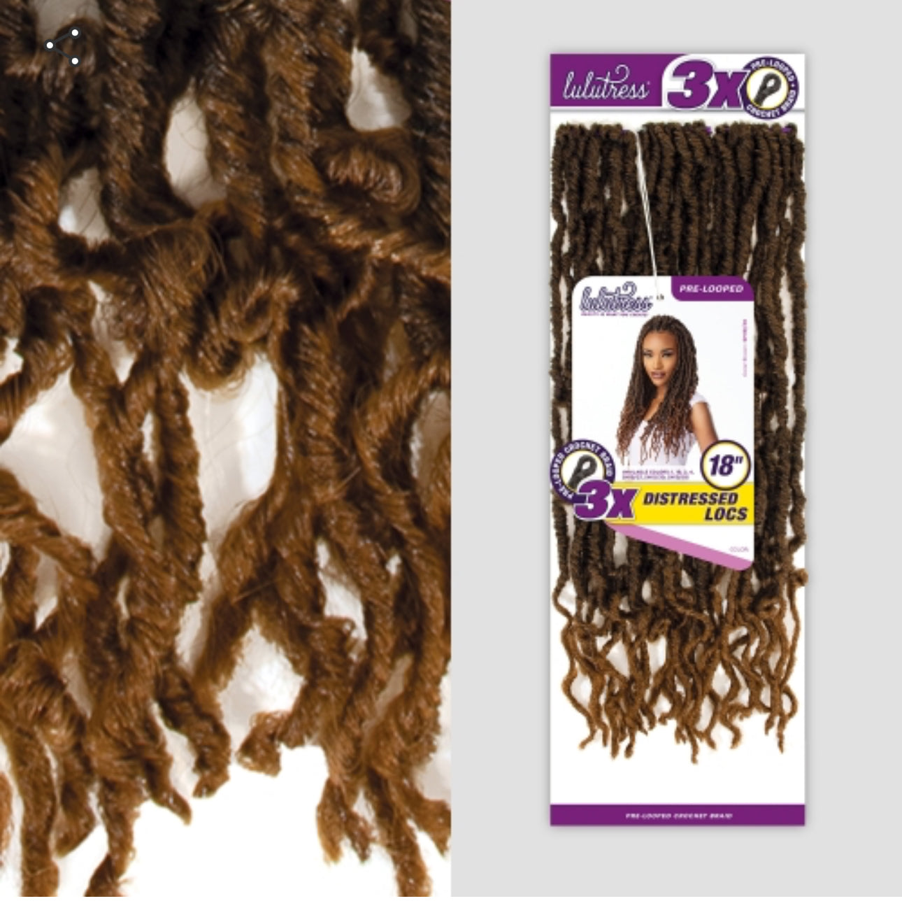 3X DISTRESSED LOCS 18''