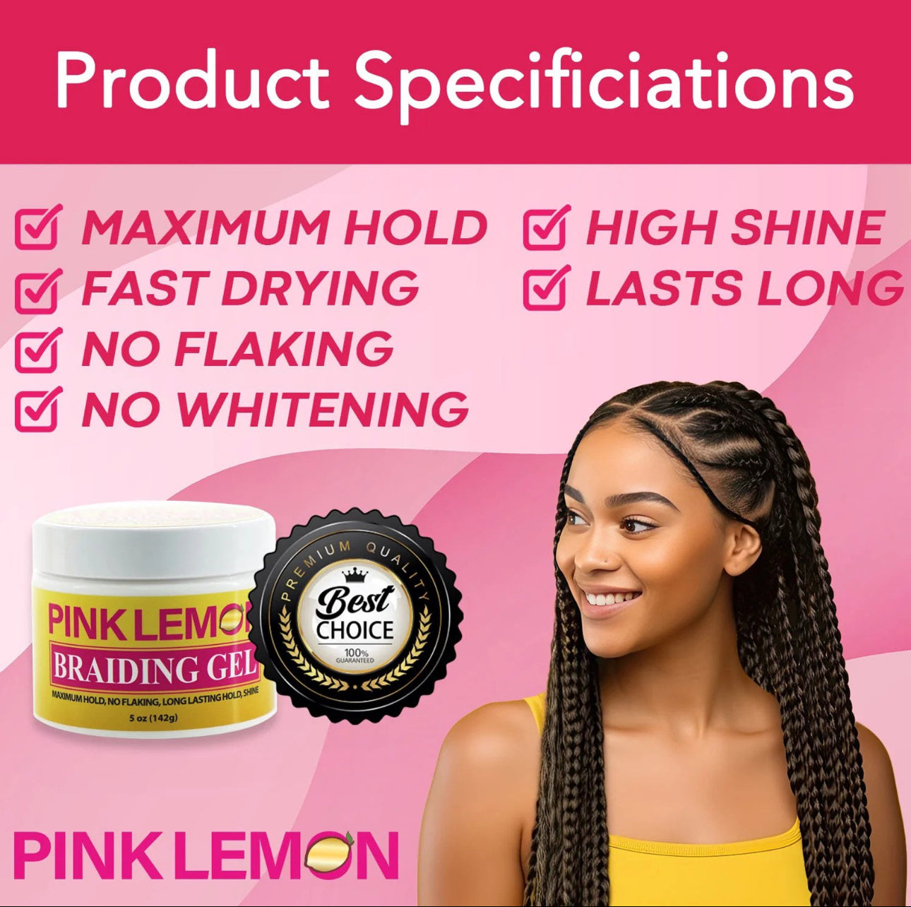 PINK LEMON BRAIDING GEL