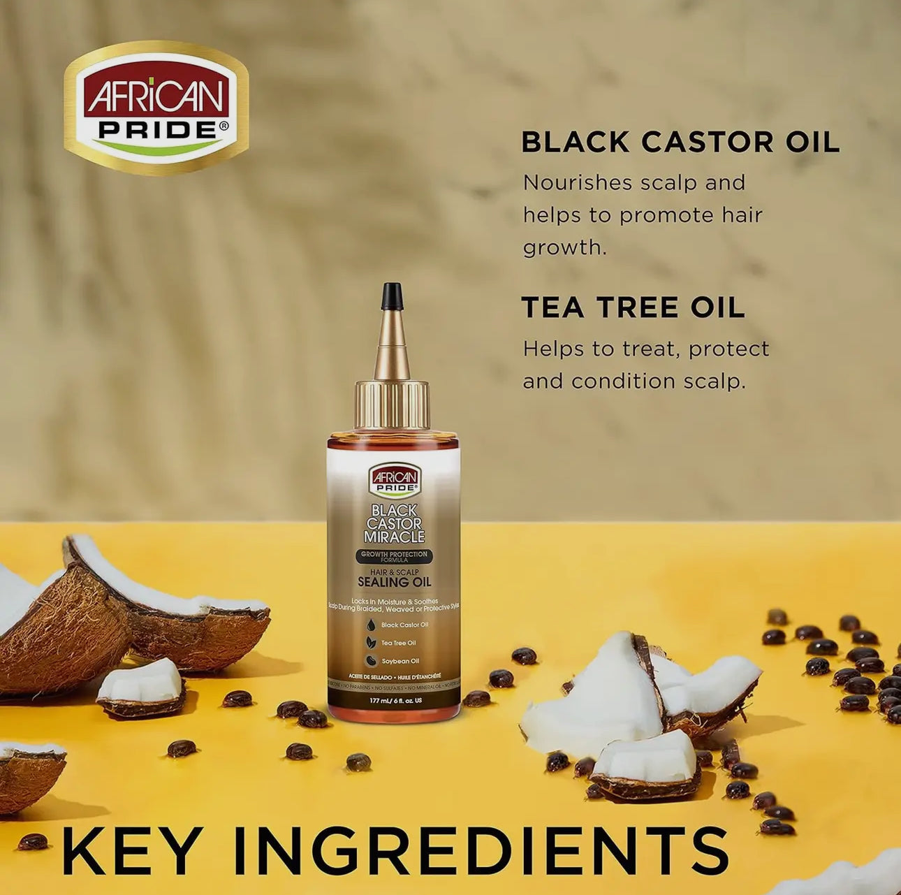 AFRICAN PRIDE BLACK CASTOR MIRACLE SEALING OIL