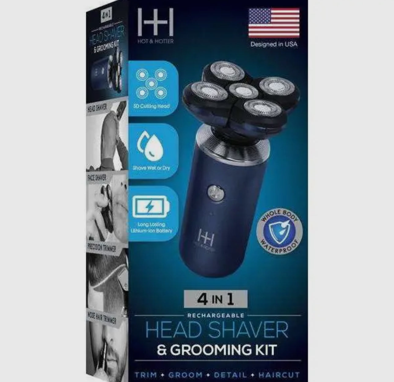 4 IN 1 HEAD SHAVER & GROOMING KIT